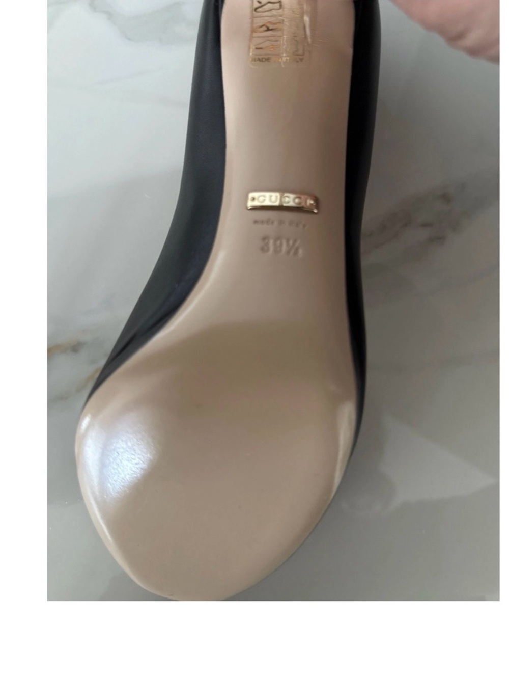 Gucci Black Leather Horsebit Flats with Nude Insolen - Picture 4 of 9